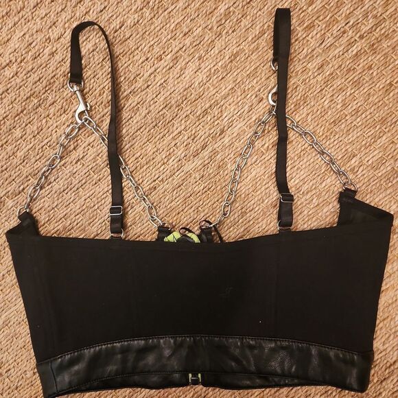 Dolls Kill Black and Neon Green Chain Belt Size M NWT main image 2
